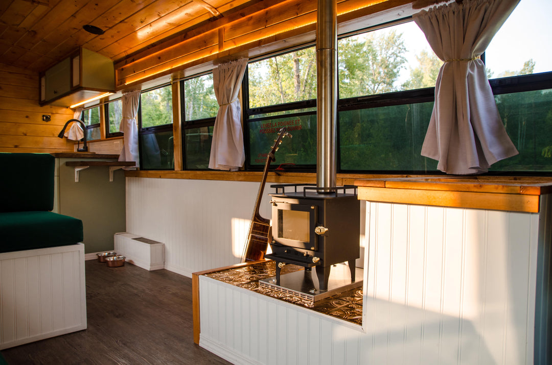 van conversion wood burning stove