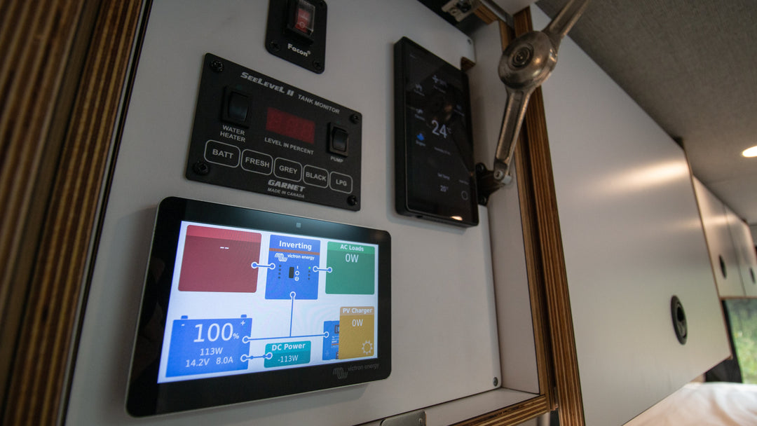 Hand-built finished interior of a 2Pines custom camper van conversion