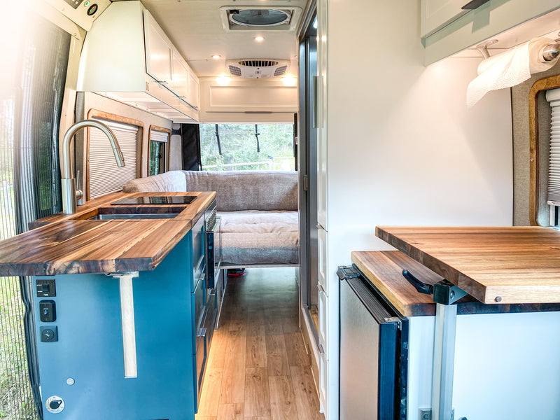Rocky Promaster 159 Ext custom van conversion hand-built by 2Pines Upfitters