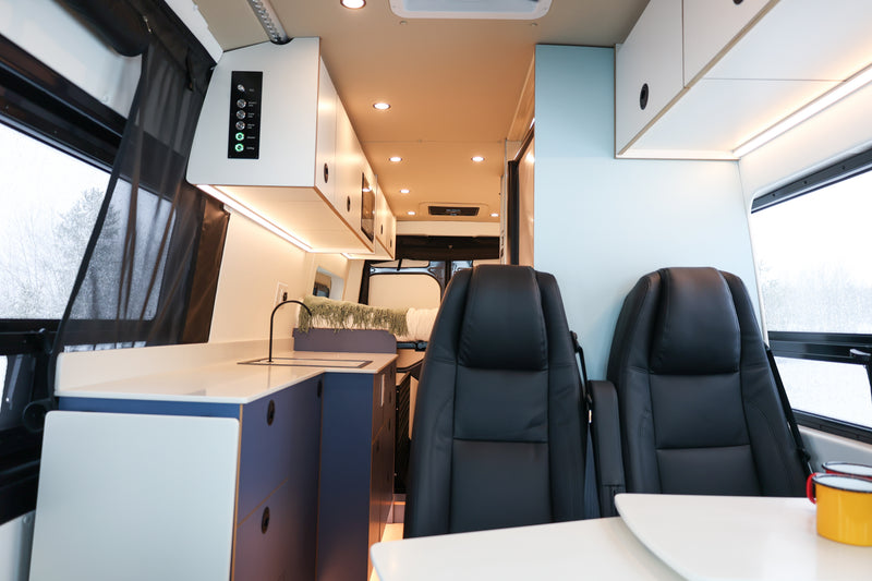 Onyx, a custom Sprinter 170 interior with dual swivel seats