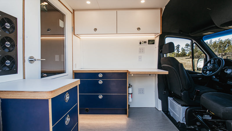 Ears To You mobile audiology clinic interior in a commercial Sprinter build