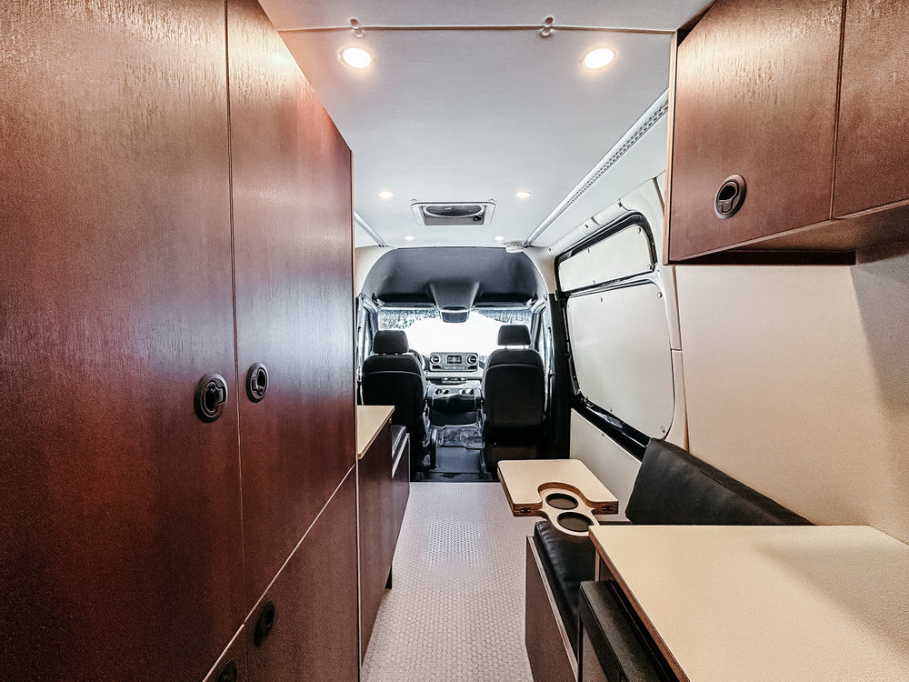 Sunshine Clinic Sprinter 144 custom van conversion hand-built by 2Pines Upfitters